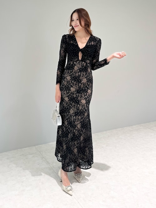 LEJA マーメイドドレス LEJA】ドット柄ボレロマーメイドワンピースセットアップロングドレス