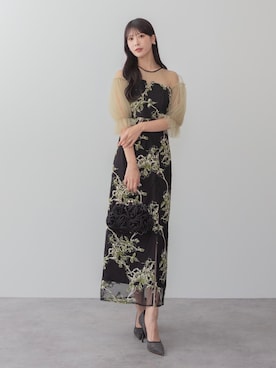 「アイテム（ドレス、ブラック系）」を使った、Lejaさん（レディース・164cm）の冬コーディネート