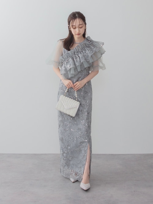 セール】【LEJA】3WAYチュールラッフルフラワースパンコールIライン