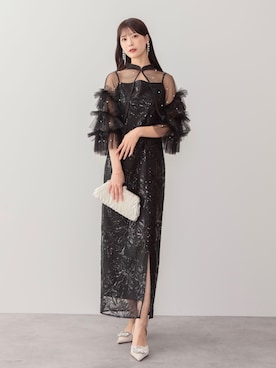 「アイテム（ドレス）」を使った、Lejaさん（レディース・164cm）の冬コーディネート