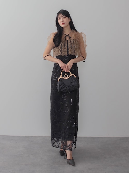 セール】【LEJA】チュールフリルボレロフラワースパンコールIライン