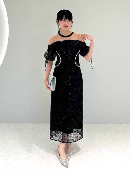 Leja（レジャ） ドレス 「LEJA」スパンコールウエストデザインIライン