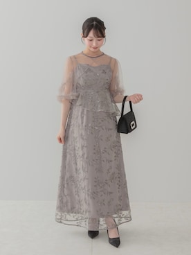 「アイテム（ドレス、グレー系）」を使った、Lejaさん（レディース・155cm）の夏コーディネート