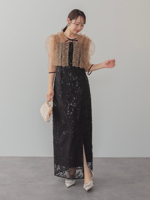 セール】【LEJA】チュールフリルボレロフラワースパンコールIライン