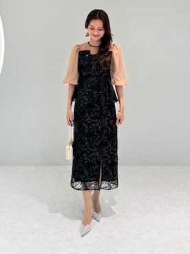 「アイテム（ドレス）」を使った、Lejaさん（レディース・163cm）の冬コーディネート