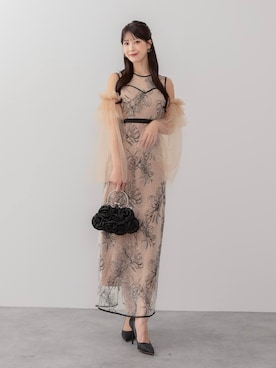 「アイテム（ドレス）」を使った、Lejaさん（レディース・164cm）の秋コーディネート