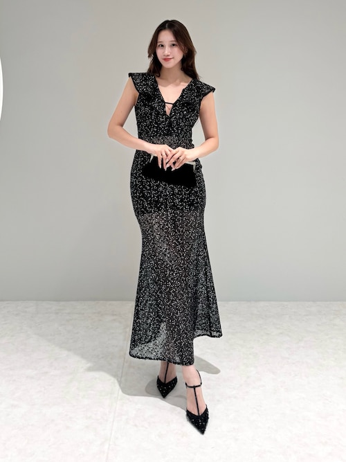 LEJA LUXE】ラメタイトマーメイドドレスワンピース美脚効果結婚