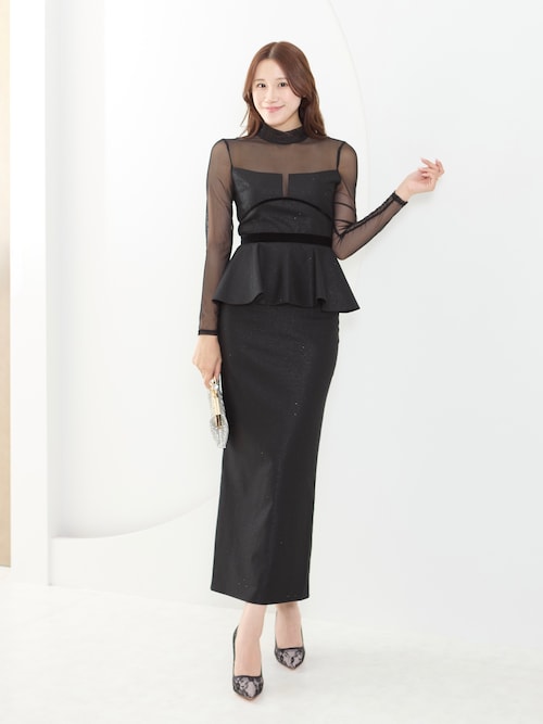 Leja（レジャ） ドレス 「LEJA LUXE」2WAYチュールペプラムベロア