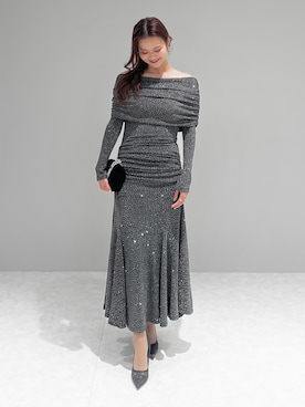 LEJA】ストーンオフショルダーアームカバー付き2WAYマーメイド