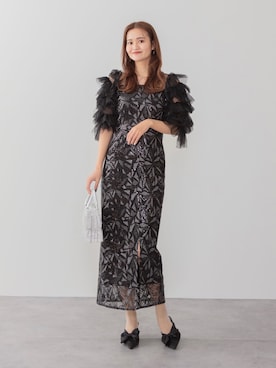 「アイテム（ドレス）」を使った、Lejaさん（レディース・163cm）の冬コーディネート