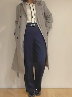 「スーツ」｜「アイテム（パンツ）」を使った、シマウマさん（レディース・154cm）の冬コーディネート