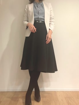 「アイテム（スカート）」を使った、シマウマさん（レディース・154cm・40代）の秋コーディネート