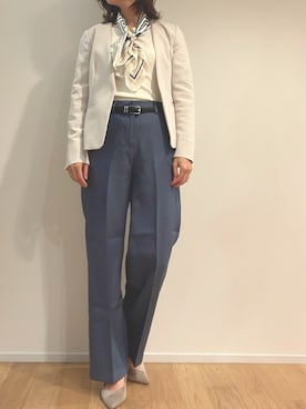 「アイテム（スラックス）」を使った、シマウマさん（レディース・154cm・40代）の秋コーディネート