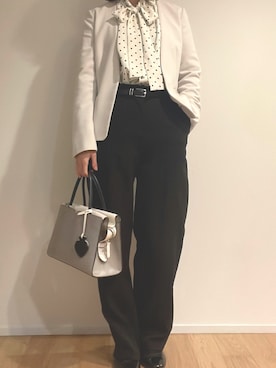 「アイテム（ハンドバッグ）」を使った、シマウマさん（レディース・154cm・40代）の秋コーディネート