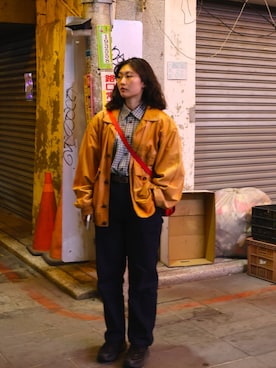 「plain-me（プレインミー）のアイテム（バッグ）」を使った、Ming tingさん（レディース・163cm）の冬コーディネート