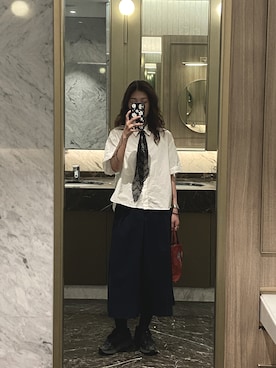 「アイテム（スラックス）」を使った、Ming tingさん（レディース・163cm）の夏コーディネート
