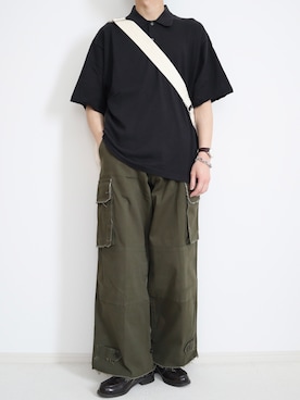 「ADAM ET ROPE'（アダムエロペ）のアイテム（ポロシャツ）」を使った、なごさん（メンズ・170cm）の夏コーディネート