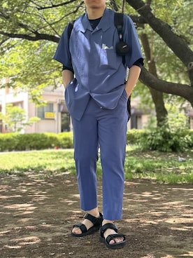 「MONKEY TIME（モンキータイム）のアイテム（その他パンツ）」を使った、MOUさん（メンズ・166cm）の春コーディネート