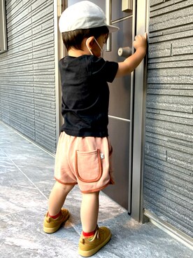 「アイテム（キャップ）」を使った、syuPさん（キッズ・90cm）の秋コーディネート