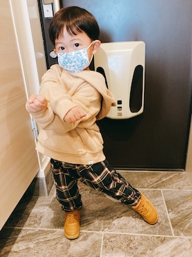 「アイテム（パーカー）」を使った、syuPさん（キッズ・90cm）の冬コーディネート