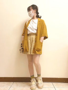 「黄色コーデ」｜「アイテム（パンツ）」を使った、Rosaliz.Hさん（レディース・157cm）の秋コーディネート