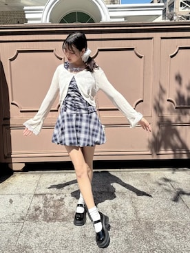 「チェックワンピース」｜emsexcite　/　エムズエキサイトさん（レディース・160cm）の春コーディネート
