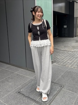 「アイテム（スウェットパンツ）」を使った、emsexcite　/　エムズエキサイトさん（レディース・160cm）の夏コーディネート