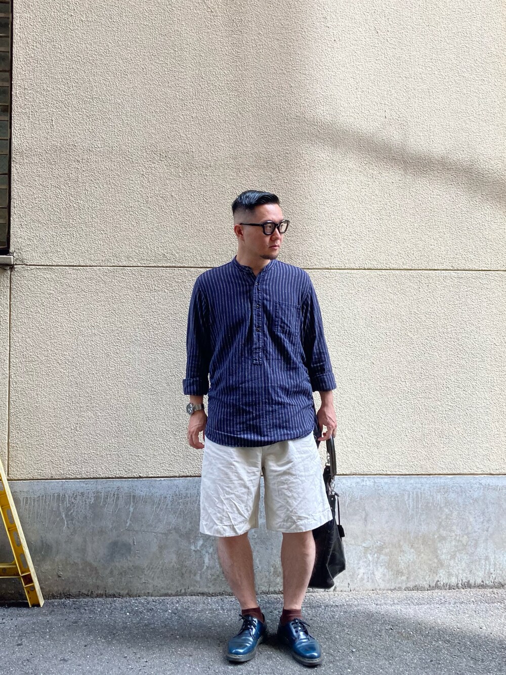 「COMME des GARCONS HOMME DEUXのアイテム（ブーツ、ブルー系）」を使った、to48さん（メンズ・173cm）の秋コーディネートの1枚目の写真