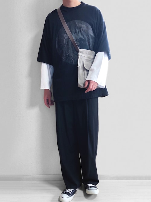 【良デザイン】メゾンスペシャル ベトジャン スカ 刺繍Tシャツ 黒 M 1 ユニセックスアイテム》パッチワークベトジャン/スカジャン刺繍