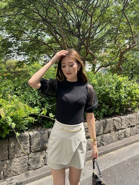 「LIPSERVICE（リップサービス）のアイテム（トップス）」を使った、suzuさん（レディース・163cm）の夏コーディネート