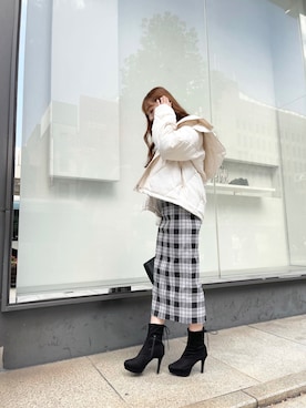 「LIPSERVICE（リップサービス）のアイテム（ダウンジャケット/コート）」を使った、suzuさん（レディース・163cm）の秋コーディネート