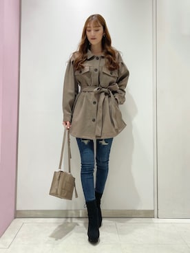 「LIPSERVICE（リップサービス）のアイテム（ピーコート）」を使った、suzuさん（レディース・163cm）の秋コーディネート