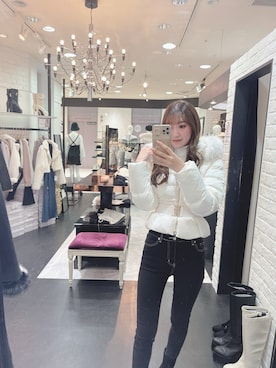 「LIPSERVICE（リップサービス）のアイテム（ダウンジャケット/コート）」を使った、suzuさん（レディース・163cm）の冬コーディネート