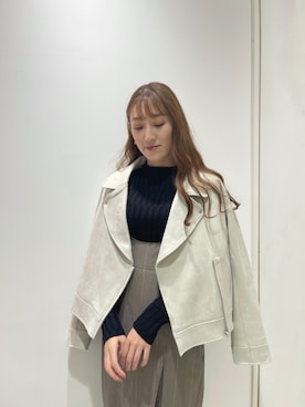「LIPSERVICE（リップサービス）のアイテム（ライダースジャケット）」を使った、suzuさん（レディース・163cm）の秋コーディネート