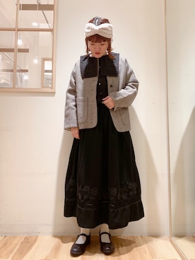 「TSUHARU by Samansa Mos2（ツハルバイサマンサモスモス）のアイテム（ノーカラーコート）」を使った、やしきさん（レディース・163cm）の秋コーディネート