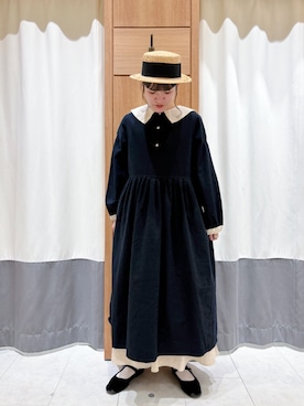 「Samansa Mos2（サマンサ モスモス）の配色前後2WAYブラウス（シャツ/ブラウス）」を使った、やしきさん（レディース・164cm）の冬コーディネート