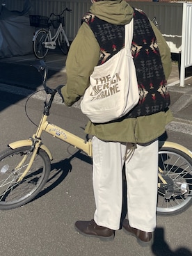 「ボーイッシュ」｜「アイテム（その他アウター）」を使った、miyu1118さん（レディース・164cm）の冬コーディネート