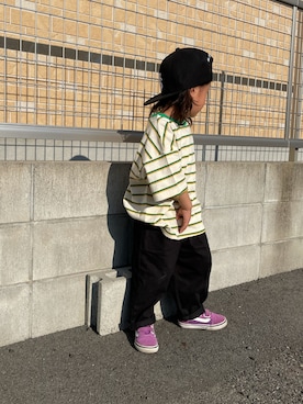 「ZOZOKIDSDAY」｜「アイテム（キャップ）」を使った、KeeeTさん（キッズ・90cm）の春コーディネート