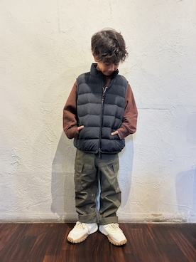 「アイテム（カーゴパンツ）」を使った、KeeeTさん（キッズ・120cm）の秋コーディネート