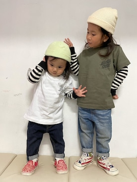 「ZOZOKIDSDAY」｜「アイテム（ニットキャップ/ビーニー）」を使った、KeeeTさん（キッズ・90cm）の春コーディネート