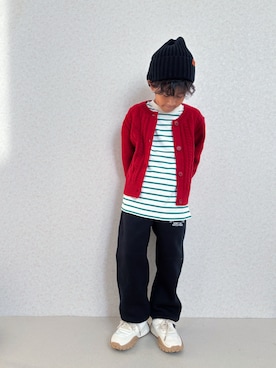 「アイテム（ニットキャップ/ビーニー）」を使った、KeeeTさん（キッズ・120cm）の秋コーディネート