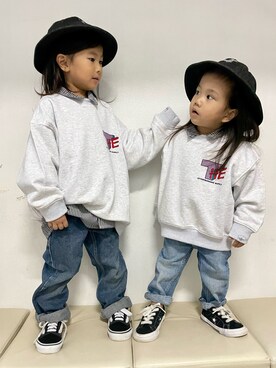 「アイテム（ハット）」を使った、KeeeTさん（キッズ・100cm）の秋コーディネート