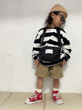 「ZOZOKIDSDAY」｜「アイテム（ニットキャップ/ビーニー）」を使った、KeeeTさん（キッズ・90cm）の春コーディネート