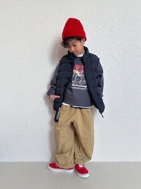 「AAA+（サンエープラス）のアイテム」を使った、KeeeTさん（キッズ・120cm）の冬コーディネート