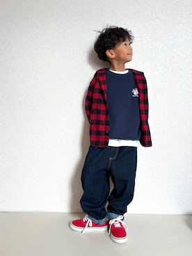 「アイテム（シューズ）」を使った、KeeeTさん（キッズ・120cm）の秋コーディネート