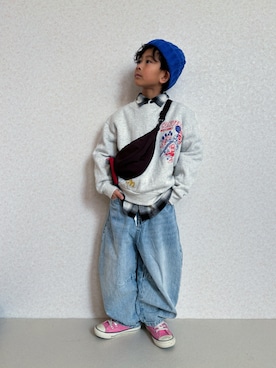 「b・ROOM（ビールーム）のアイテム」を使った、KeeeTさん（キッズ・120cm）の冬コーディネート