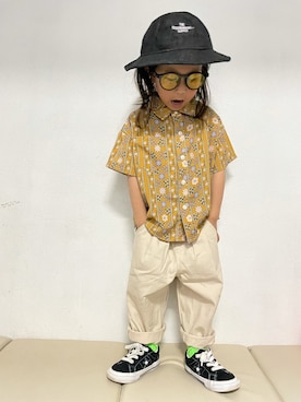 「ZOZOKIDSDAY」｜「アイテム（帽子）」を使った、KeeeTさん（キッズ・90cm）の春コーディネート