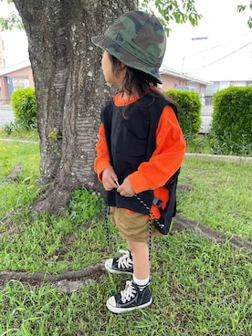「ZOZOKIDSDAY」｜「アイテム（ベスト）」を使った、KeeeTさん（キッズ・90cm）の春コーディネート