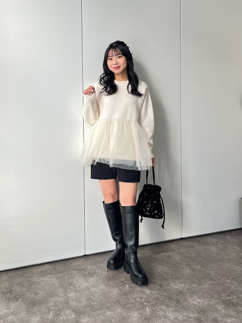 【未使用】サイドゴアブーツ　ロングブーツ サイドゴア ロングブーツ レディース ロング ブーツ ミディアム