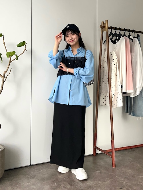 ファッション好きが選ぶ人気ブランドランキング セットアイテム】ランダムパールビスチェ×ティアードブラウス シャツ+ブラウス(長袖+七分)